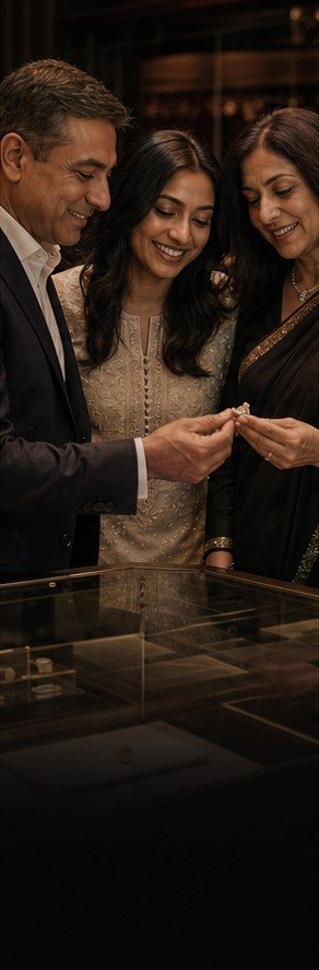 The Shah family choosing a jewel together in the Ashcroft salon
