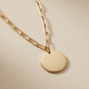 Flat earth stylish golden chain