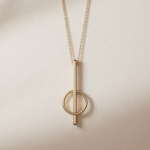 The Line Circle Golden Pendant